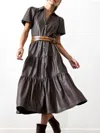 Brochu Walker The Havana Vegan Leather Dress In Timber