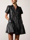 Brochu Walker The Havana Vegan Leather Mini Dress In Black Onyx