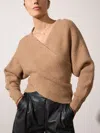 Brochu Walker The Hughes Wrap Front Sweater In Camel Mélange