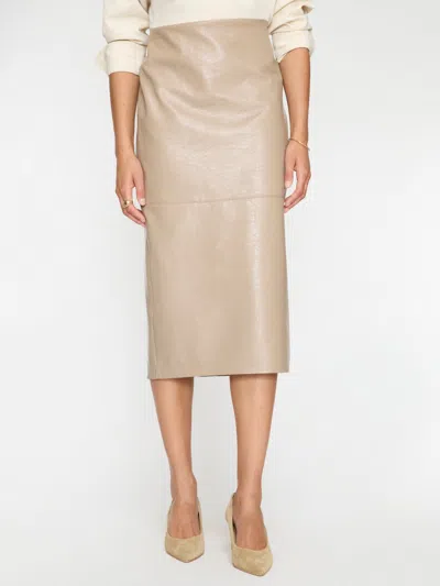 Brochu Walker The Irene Vegan Leather Skirt In Glossy Taupe