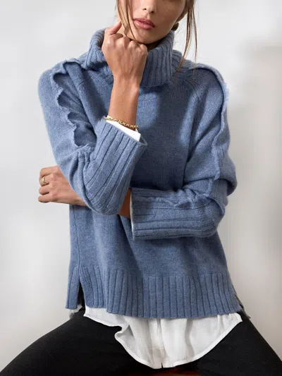 Brochu Walker The Jolie Fringe Layered Looker In Celeste Blue W/ White Underlayer