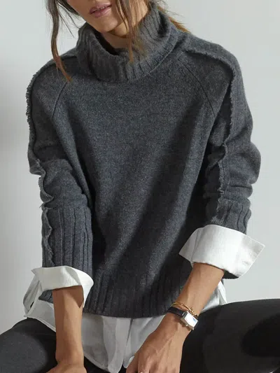 Brochu Walker The Jolie Fringe Layered Looker In Flannel Melange With White Underlayer