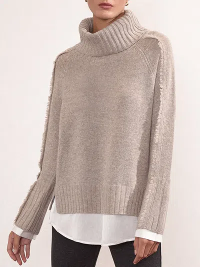 Brochu Walker The Jolie Fringe Layered Looker In Light Chia Melange With White Underlayer