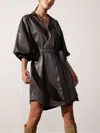 Brochu Walker The Kate Belted Vegan Leather Dress In Timber