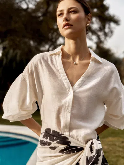 Brochu Walker The Kate Voile Shirt In Sand
