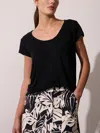 Brochu Walker The Lane Scoop Tee In Black Onyx