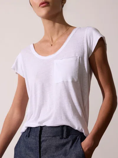 Brochu Walker The Lane Scoop Tee In Salt White