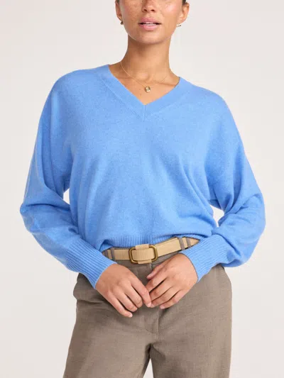 Brochu Walker The Leia Vee Cashmere Sweater In Blue