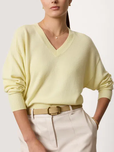 Brochu Walker The Leia Vee Cashmere Sweater In Yellow
