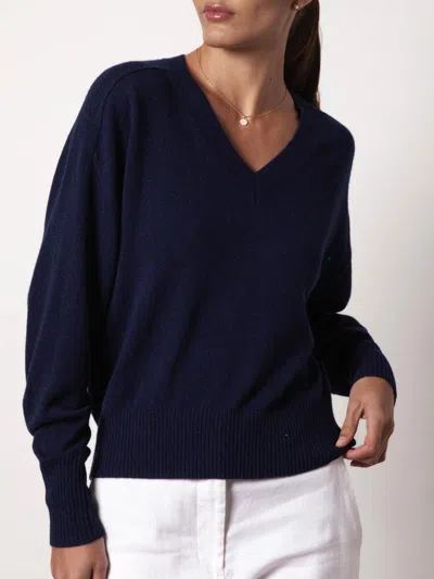 Brochu Walker The Leia Vee Sweater In Dark Cobalt