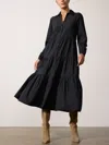 Brochu Walker The Long Sleeve Havana Dress In Black Onyx