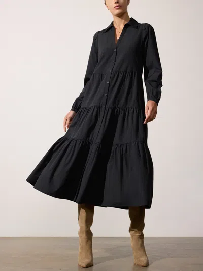 Brochu Walker The Long Sleeve Havana Dress In Black Onyx