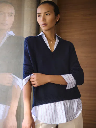 Brochu Walker The Looker Layered V-neck In Blue