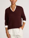 Brochu Walker The Looker Layered V-neck In Burgundy