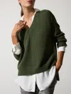 Brochu Walker The Looker Layered V-neck In Lichen Mélange