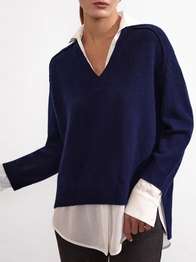 Brochu Walker The Looker Layered V-neck In Navy