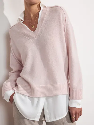 Brochu Walker The Looker Layered V-neck In Paloma With White Underlayer