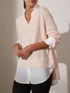 Brochu Walker The Looker Layered V-neck In Peche