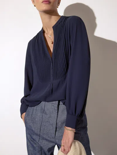 Brochu Walker The Lora Blouse In Baltic Navy