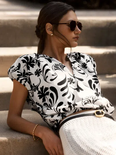 Brochu Walker The Louie Printed Top In White