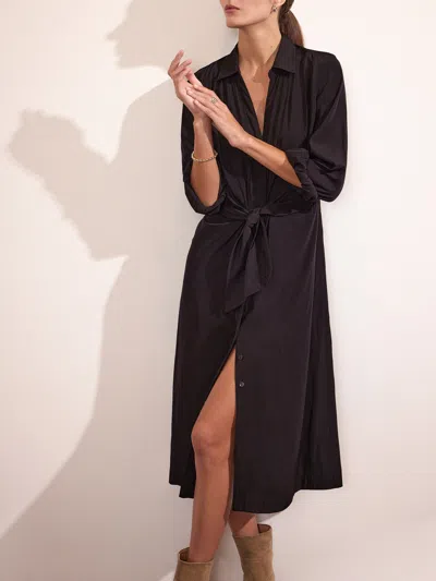 Brochu Walker The Madsen Midi Shirt Dress In Black Onyx