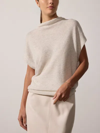 Brochu Walker The Morten Funnel Neck Top In Mist Mélange