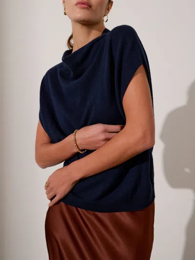 Brochu Walker The Morten Funnel Neck Top In Navy
