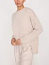 Brochu Walker The Noah Crewneck Sweater In Almond Buff Mélange