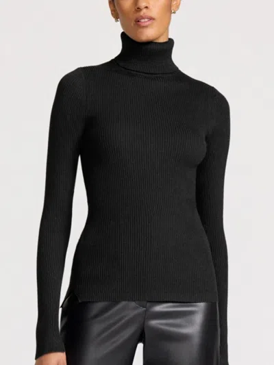 Brochu Walker The Noel Ribbed Turtleneck In Black