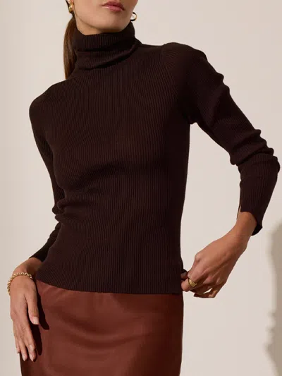 Brochu Walker The Noel Ribbed Turtleneck In Truffle