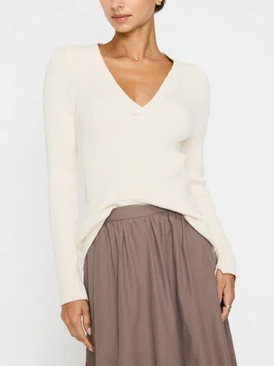 Brochu Walker The Nora V-neck Sweater In Almond