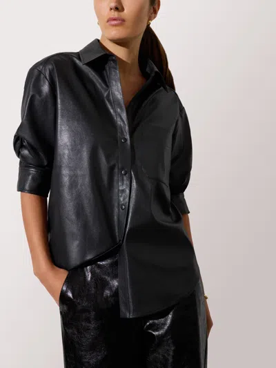 Brochu Walker The Pia Vegan Leather Shirt In Black