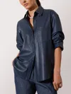 Brochu Walker The Pia Vegan Leather Shirt In Blue