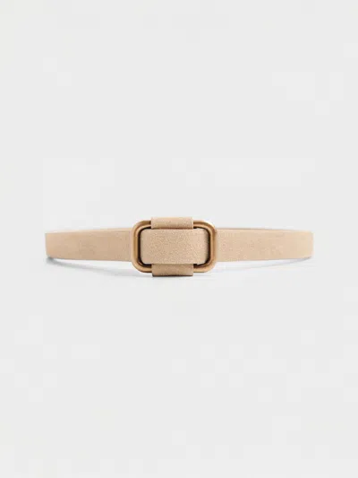 Brochu Walker The Saddle Suede Belt In Neutral