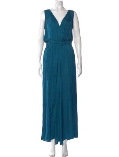 Pre-owned Brochu Walker V-neck Jumpsuit W/ Tags In Blue