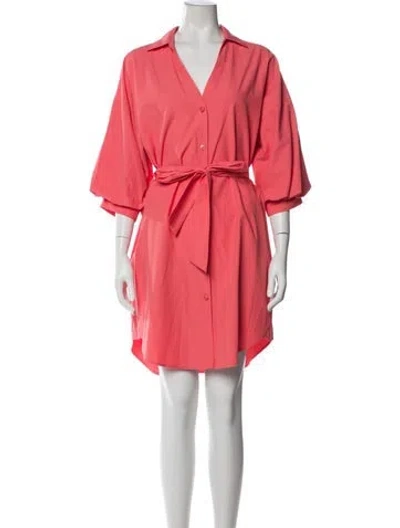 Pre-owned Brochu Walker V-neck Knee-length Dress In Pink