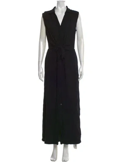 Pre-owned Brochu Walker V-neck Long Dress In Black