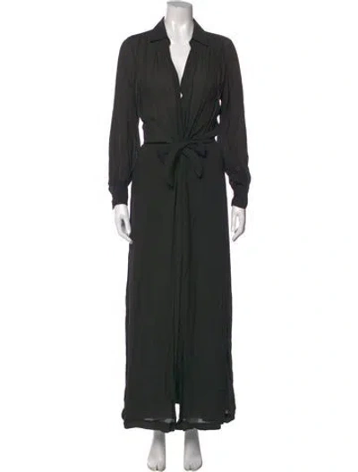Pre-owned Brochu Walker V-neck Long Dress In Black