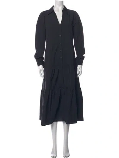 Pre-owned Brochu Walker V-neck Long Dress In Black