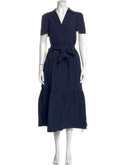 Pre-owned Brochu Walker V-neck Long Dress In Blue