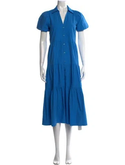 Pre-owned Brochu Walker V-neck Long Dress In Blue