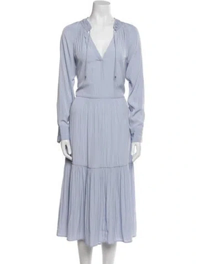 Pre-owned Brochu Walker V-neck Long Dress In Blue