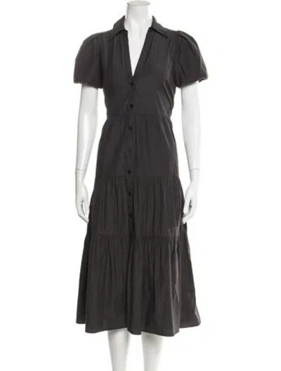 Pre-owned Brochu Walker V-neck Long Dress In Gray