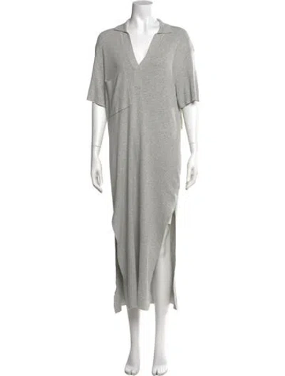 Pre-owned Brochu Walker V-neck Long Dress In Gray