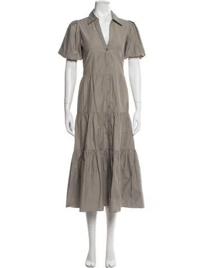 Pre-owned Brochu Walker V-neck Long Dress In Gray