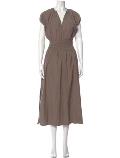 Pre-owned Brochu Walker V-neck Long Dress In Neutral