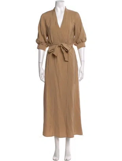 Pre-owned Brochu Walker V-neck Long Dress In Neutral