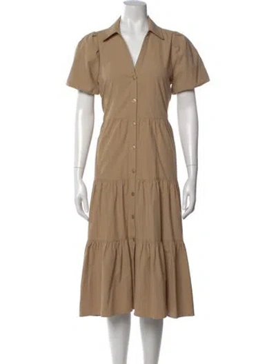 Pre-owned Brochu Walker V-neck Long Dress In Neutral