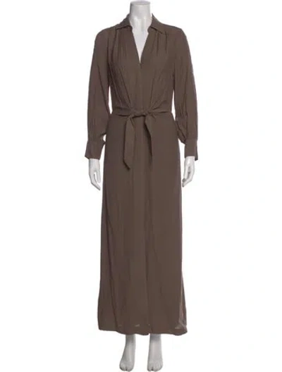 Pre-owned Brochu Walker V-neck Long Dress In Neutral