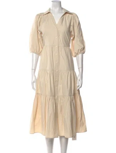Pre-owned Brochu Walker V-neck Long Dress In Neutral